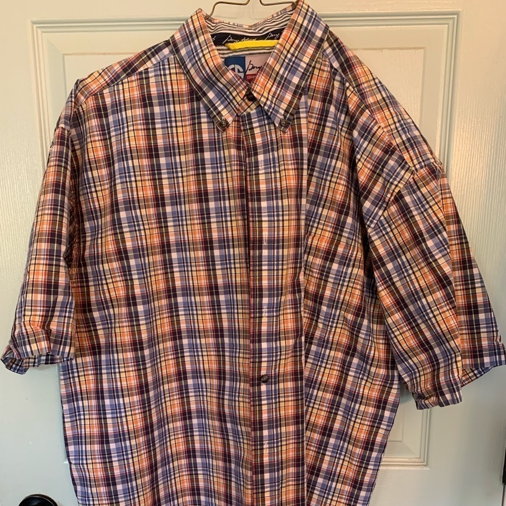GEORGE STRAIT WRANGLER Cowboy Cut Button Up Shirt Light Green Blue White Large